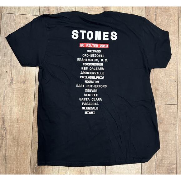 The Rolling Stones 2XL No Filter Tour 2019 Merchandise Black Short Sleeve Tee - Picture 5 of 5
